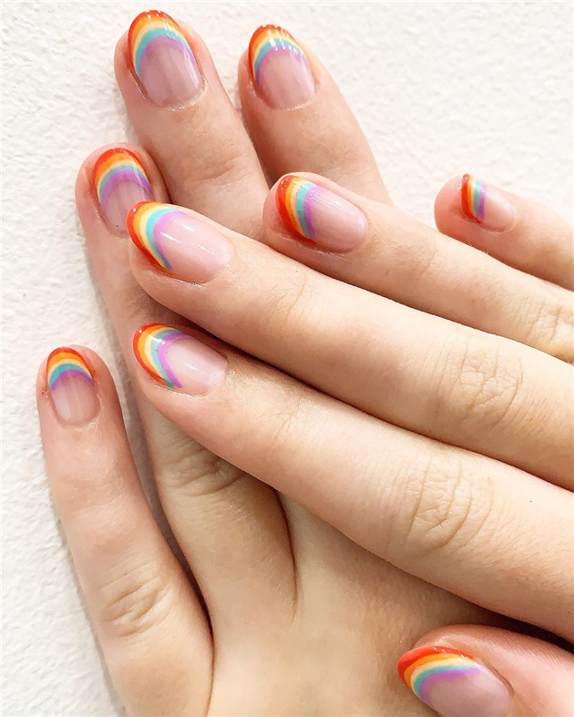 rainbownail;nailtrend