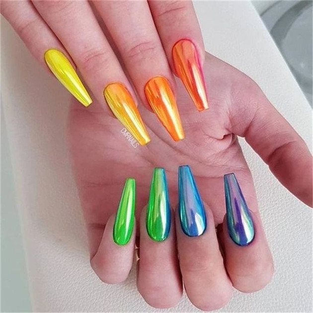 rainbownail;nailtrend