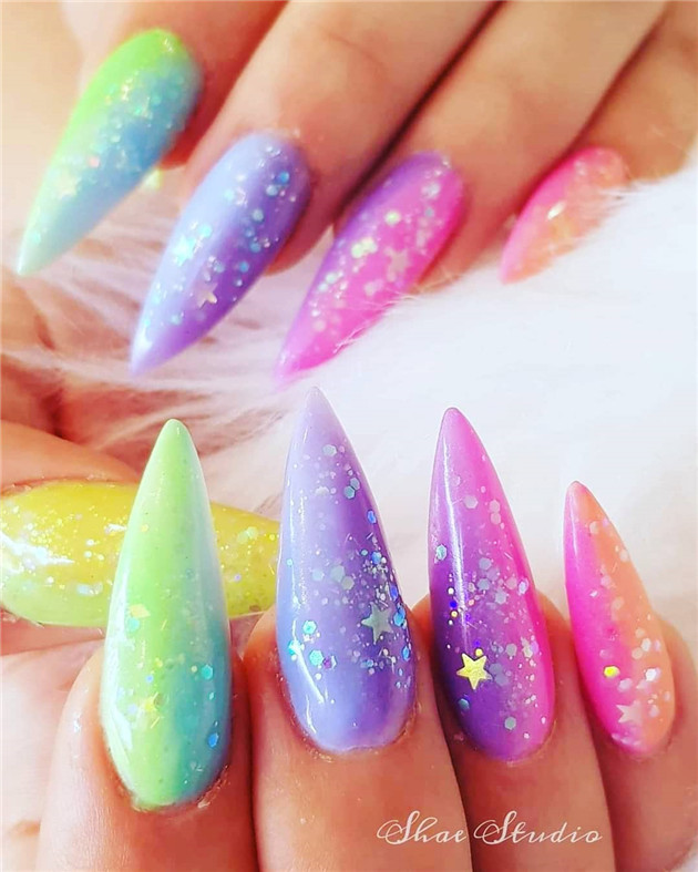 rainbownail;nailtrend