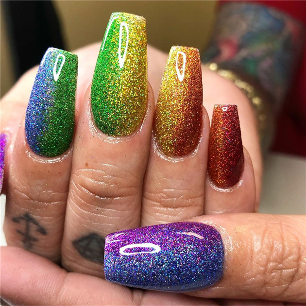 rainbownail;nailtrend