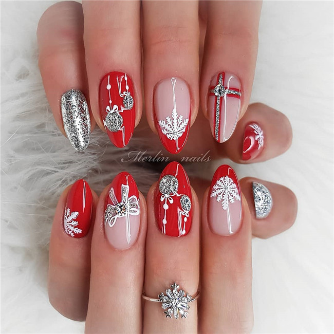 #christmasnails#nailsart#2020nails#winternails#newyearnails