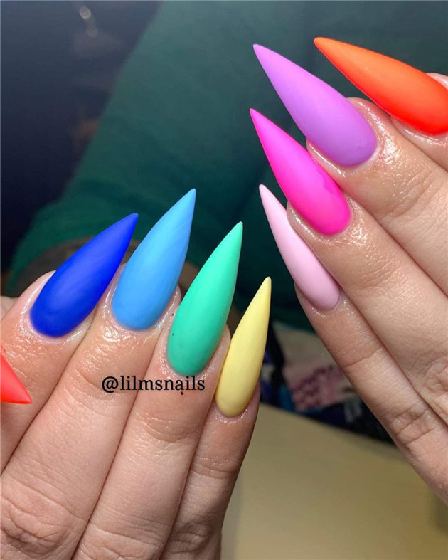 rainbownail;nailtrend