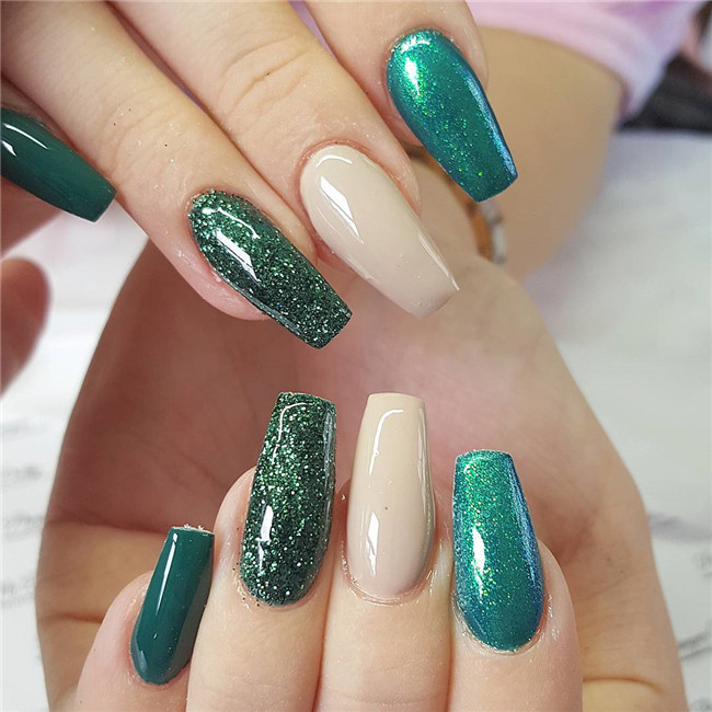 emeraldgreennails;nailtrend