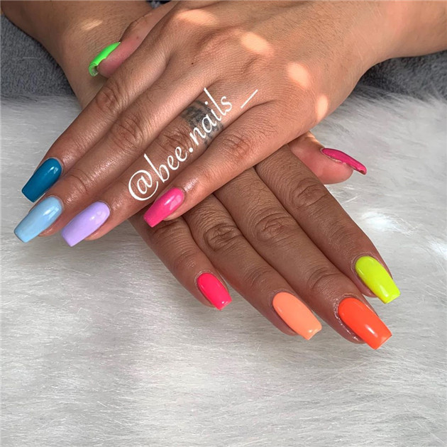 rainbownail;nailtrend