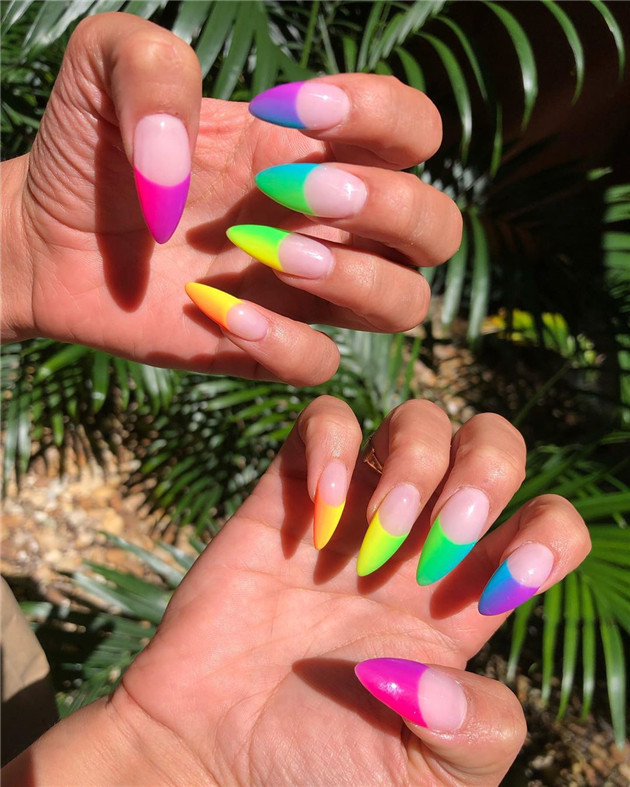 rainbownail;nailtrend