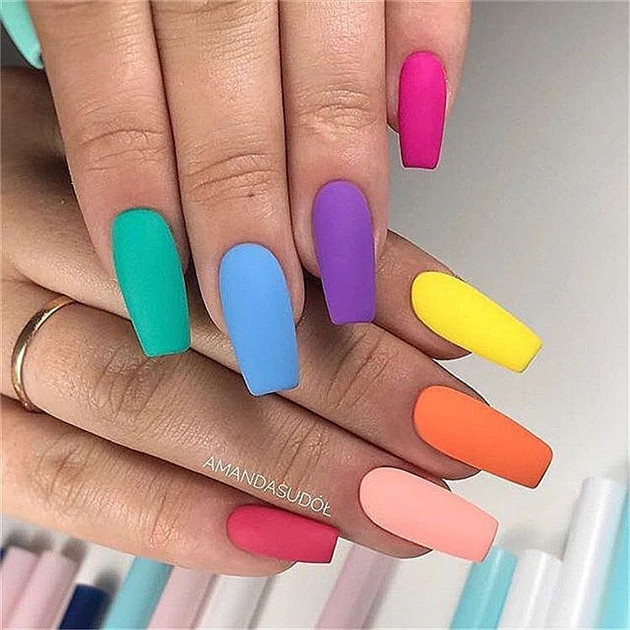 rainbownail;nailtrend