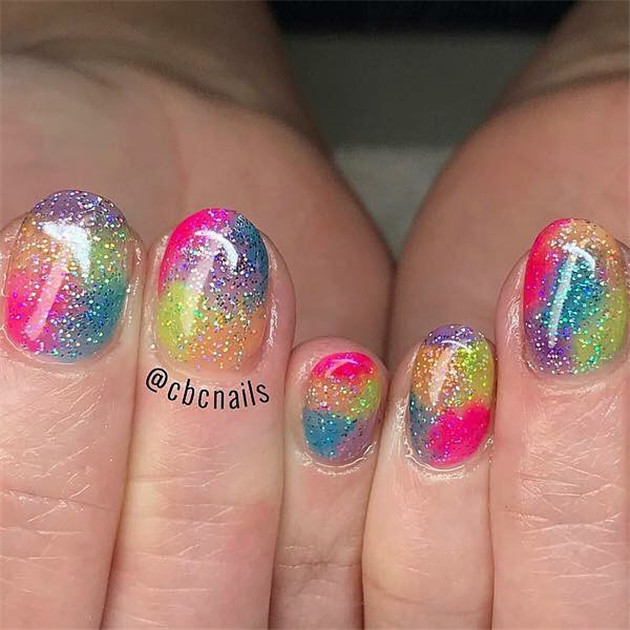 rainbownail;nailtrend