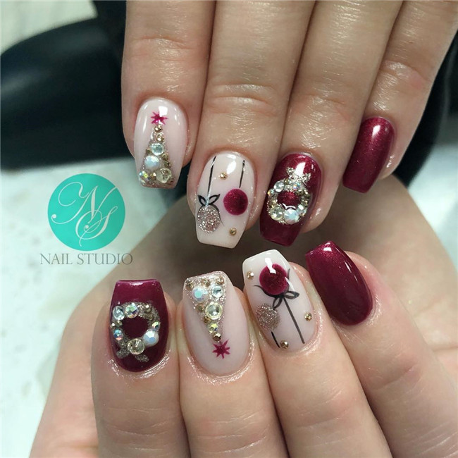 #christmasnails#nailsart#2020nails#winternails#newyearnails