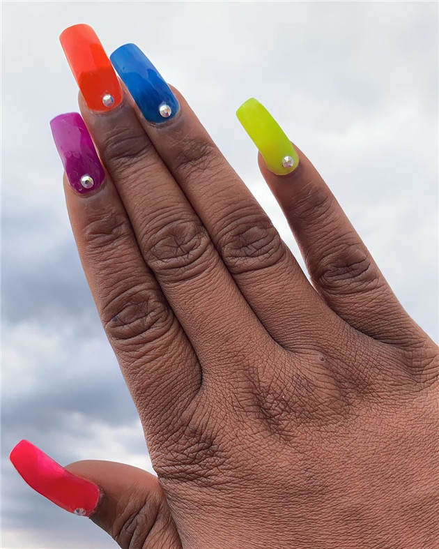 rainbownail;nailtrend