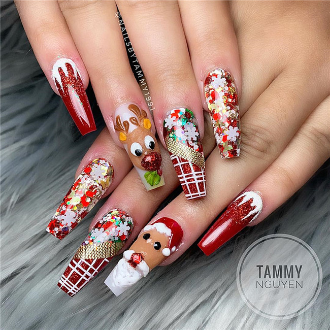 #christmasnails#nailsart#2020nails#winternails#newyearnails