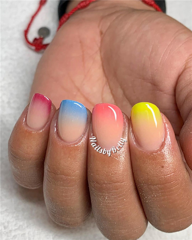 rainbownail;nailtrend