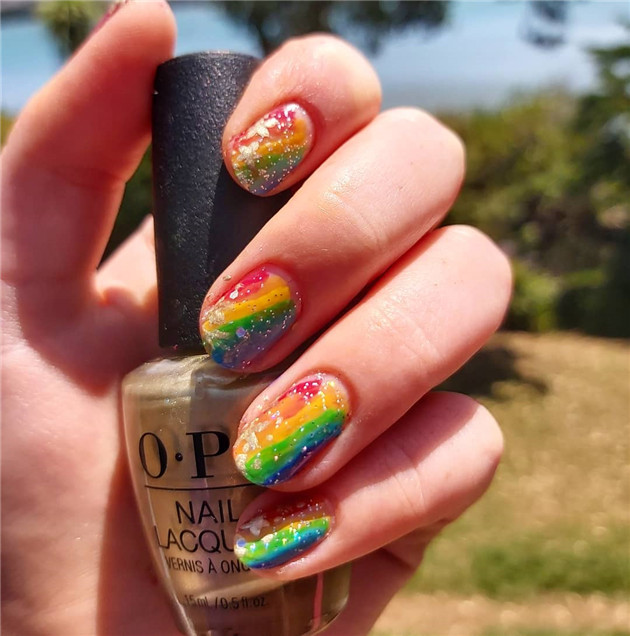 rainbownail;nailtrend