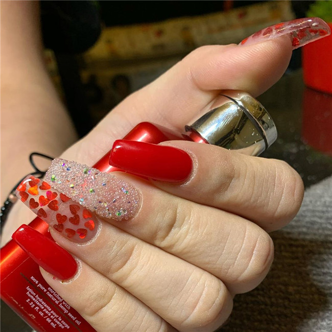 rednail;Valentine'sDaynail 