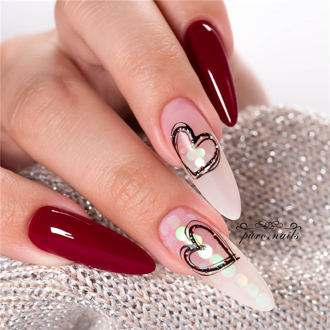 rednail;Valentine'sDaynail 