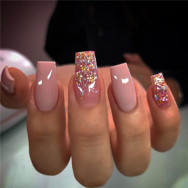 acrylicnails;glitternail;springnail