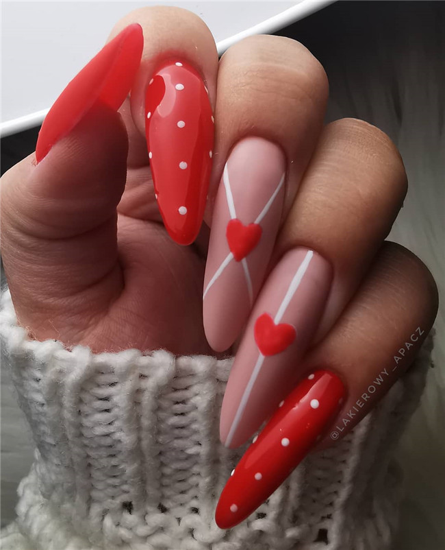 rednail;Valentine'sDaynail 