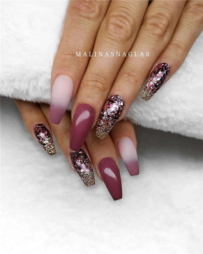 acrylicnails;glitternail;springnail