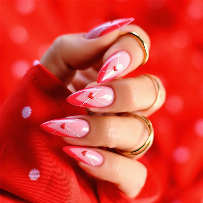 rednail;Valentine'sDaynail 