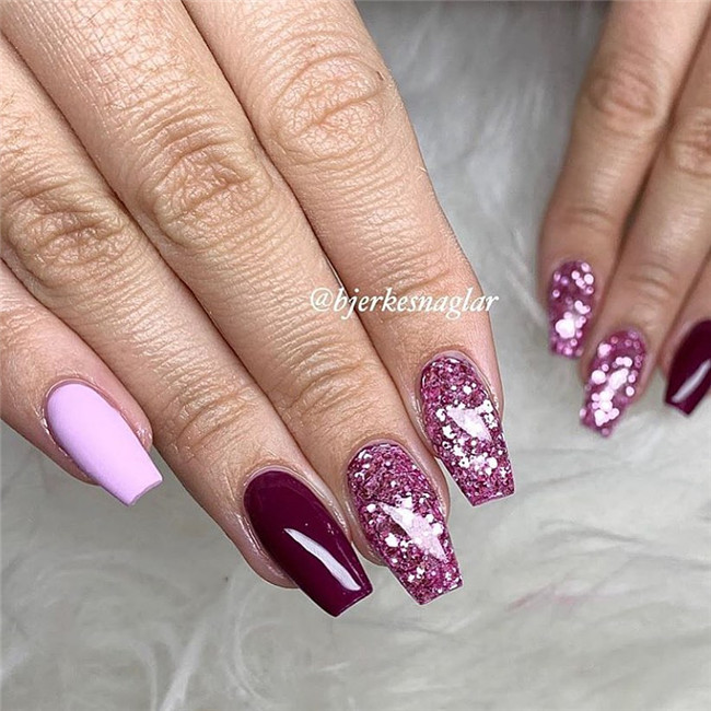 acrylicnails;glitternail;springnail