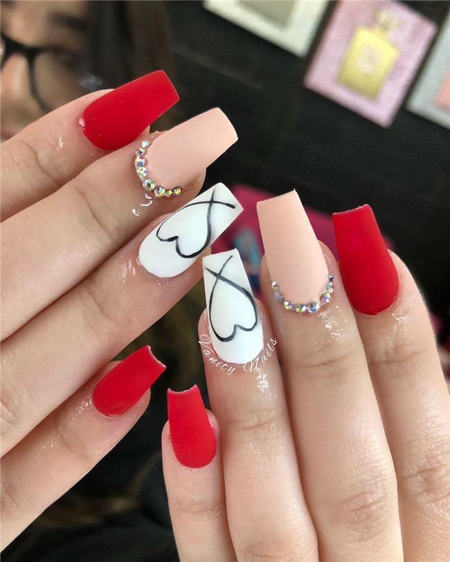 rednail;Valentine'sDaynail 