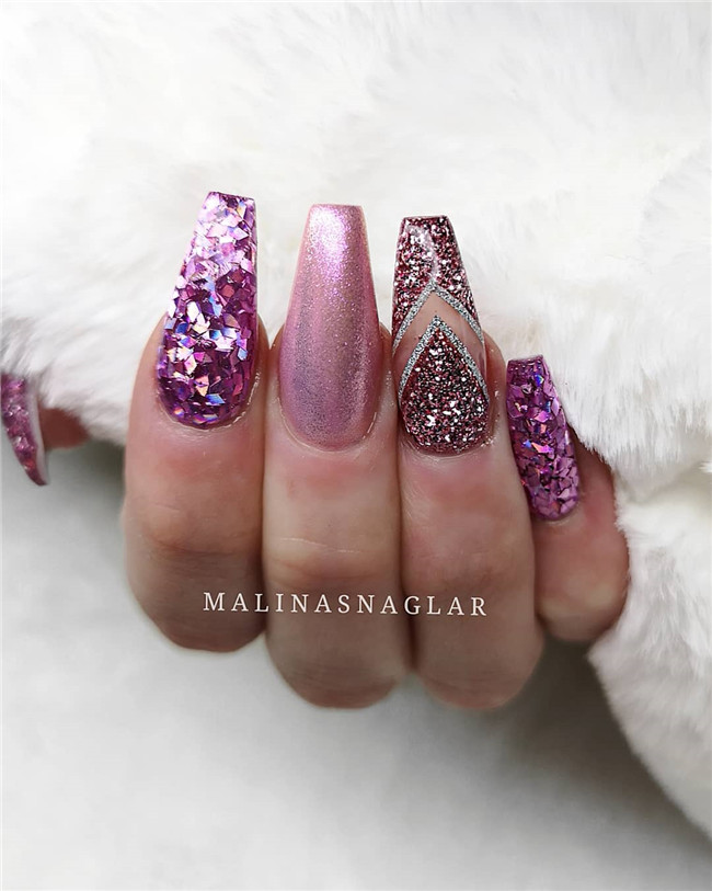 acrylicnails;glitternail;springnail