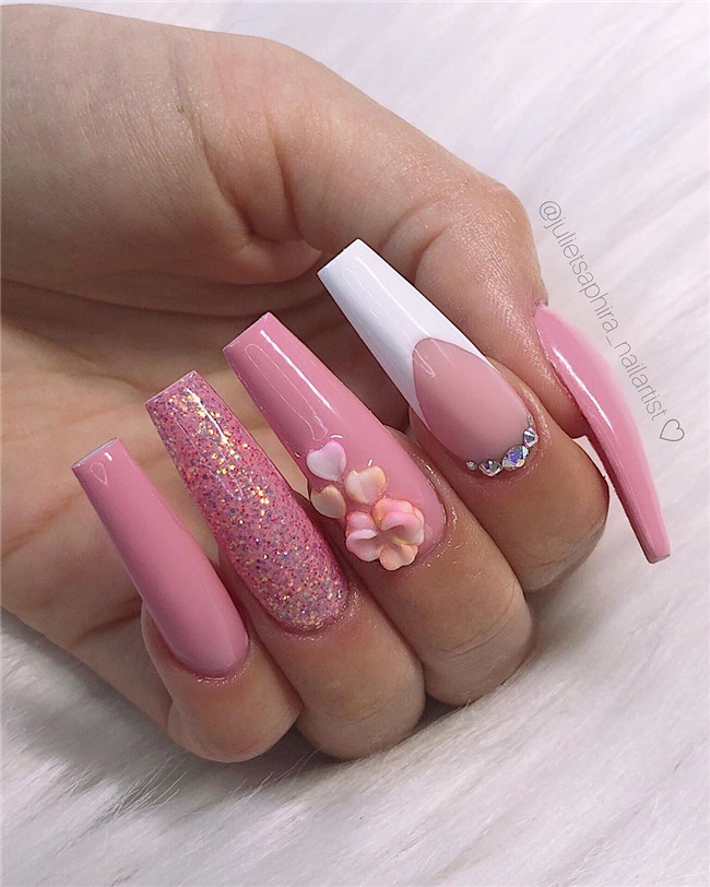 acrylicnails;glitternail;springnail