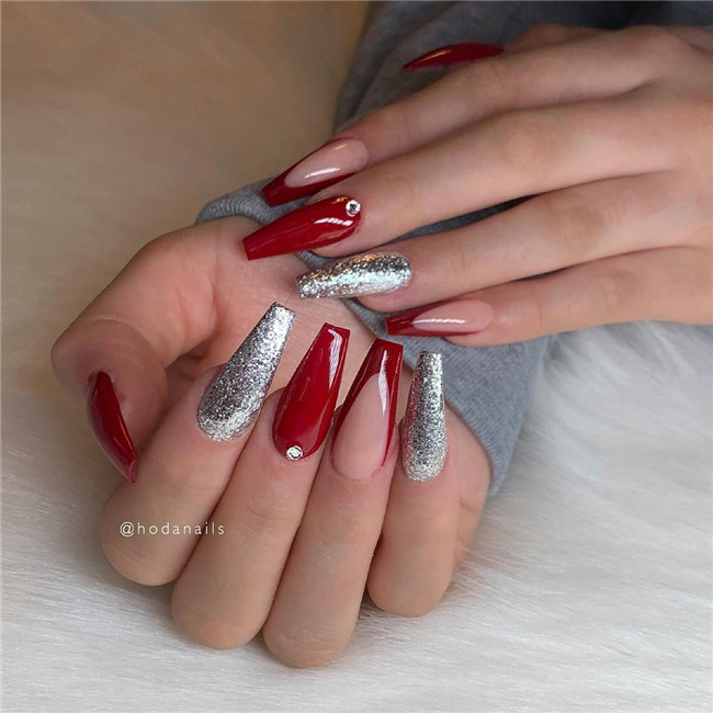 rednail;Valentine'sDaynail 