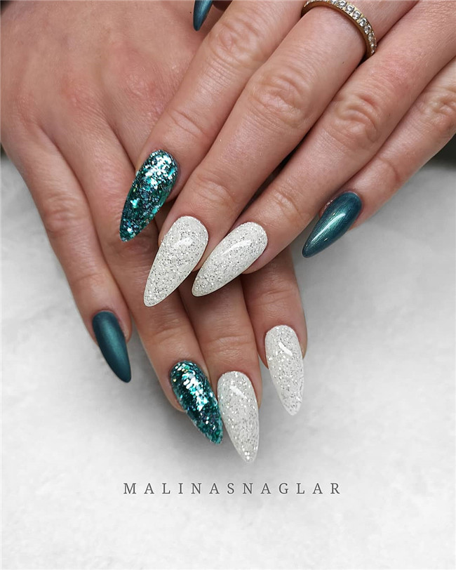 acrylicnails;glitternail;springnail