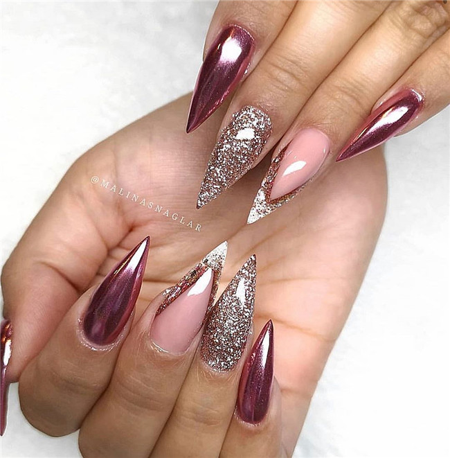 acrylicnails;glitternail;springnail