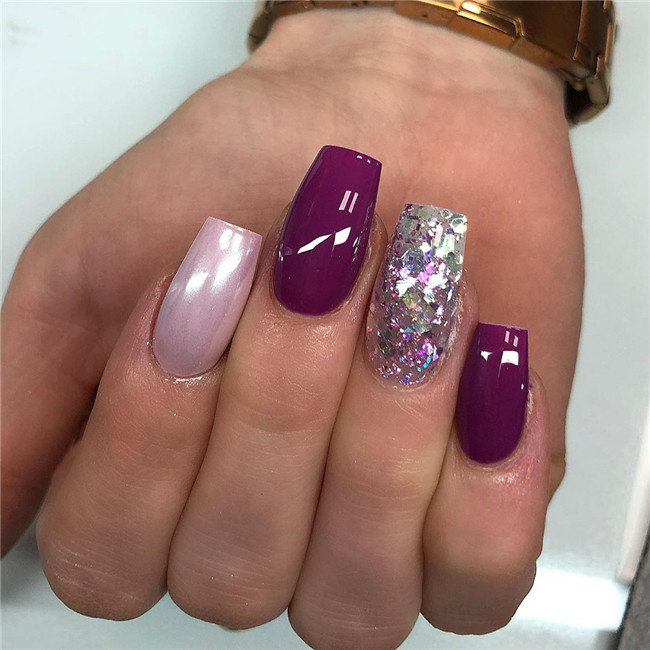 acrylicnails;glitternail;springnail