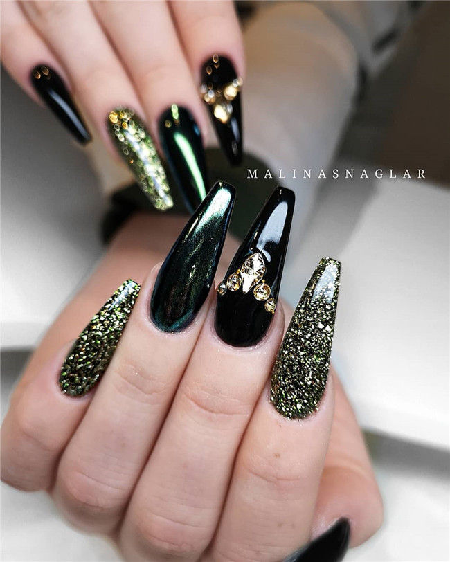 acrylicnails;glitternail;springnail