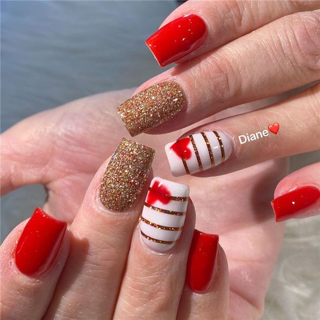 rednail;Valentine'sDaynail 