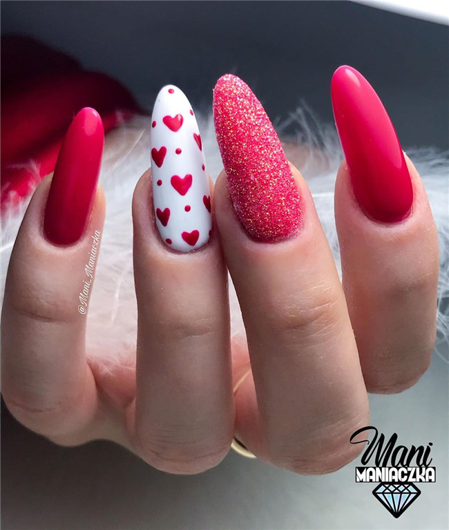 rednail;Valentine'sDaynail 