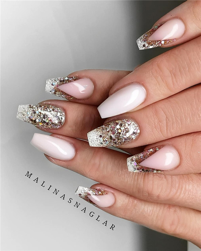 acrylicnails;glitternail;springnail