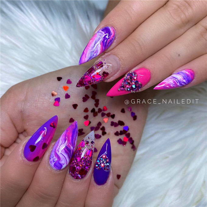 marblenail;stilettonail