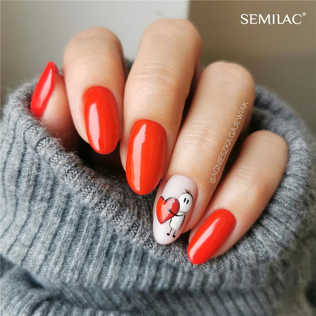 rednail;Valentine'sDaynail 