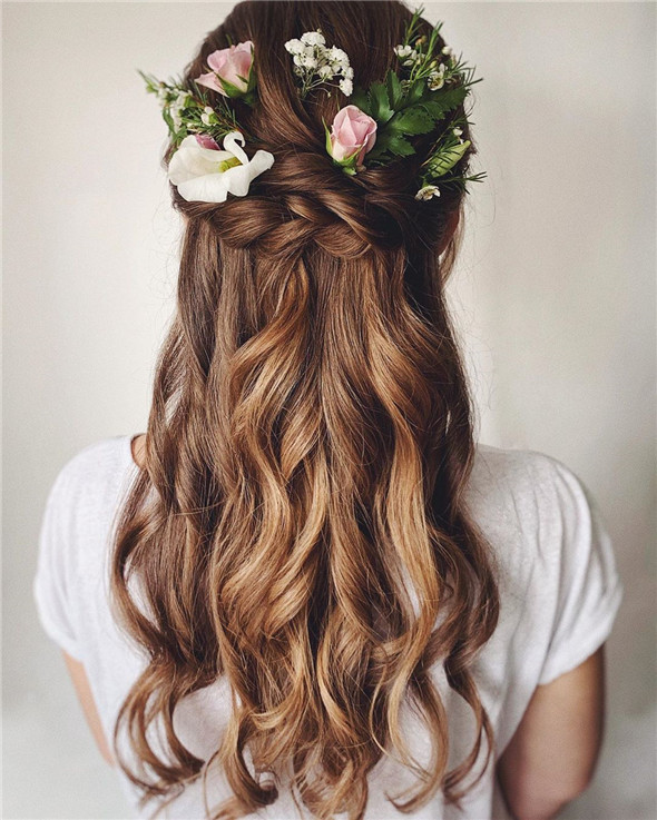 weddinghairstyls;halfuphalfdown