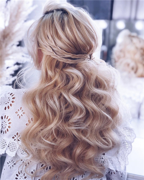 weddinghairstyls;halfuphalfdown