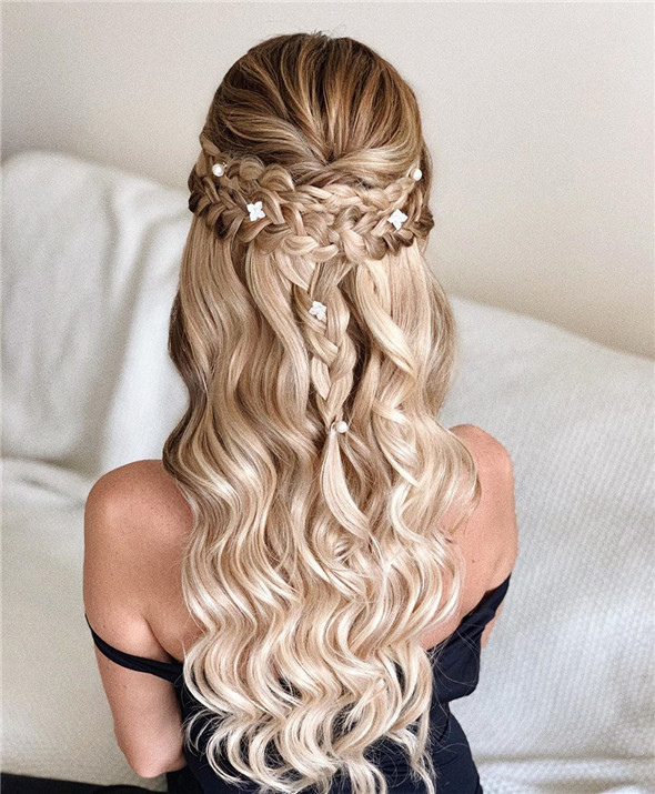 weddinghairstyls;halfuphalfdown