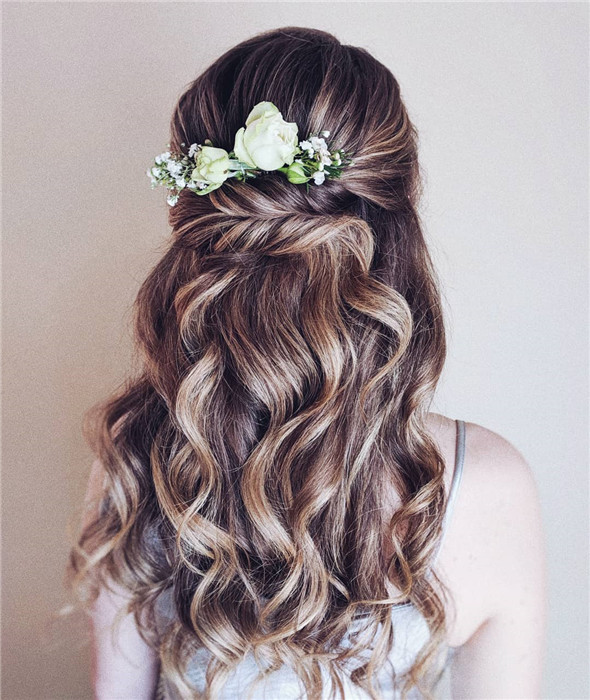 weddinghairstyls;halfuphalfdown