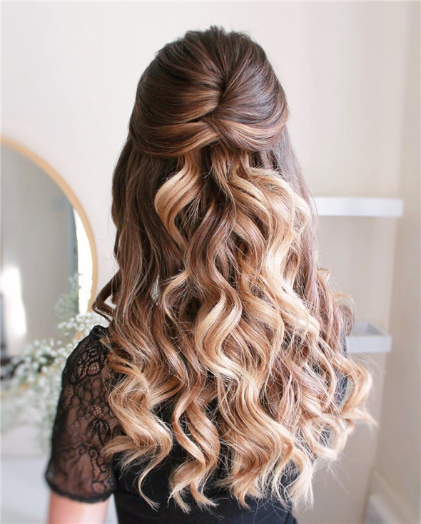 weddinghairstyls;halfuphalfdown