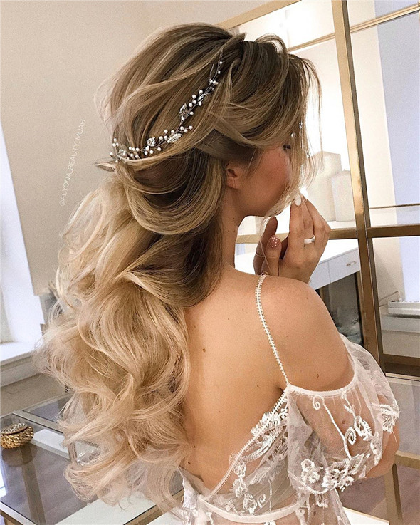 weddinghairstyls;halfuphalfdown