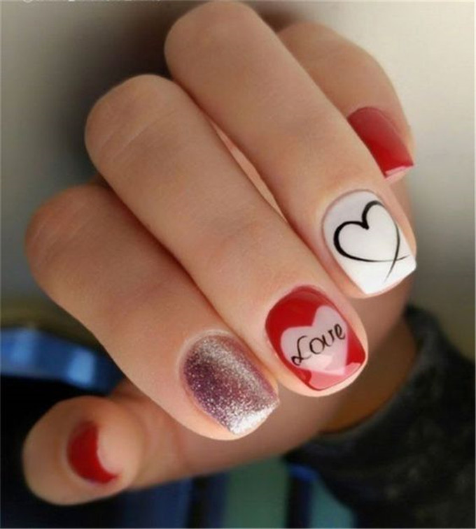 45 Adorable Heart Valentines Day Nail Designs In 2020 – Page 11 – Nailmon