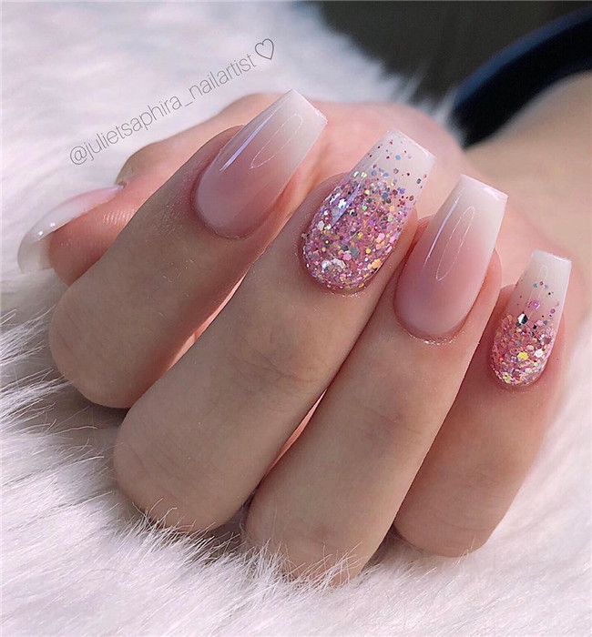 36 Gorgeous Acrylic Glitter Nail Designs In Spring – Page 2 – Nailmon